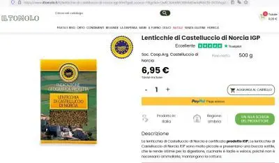 ecommerce per lenticchia di Castelluccio